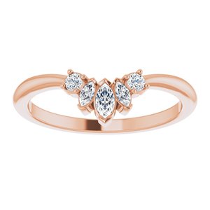 14K Rose 1/5 CTW Natural Diamond Accented Contour Band - BN & CO JEWELRY