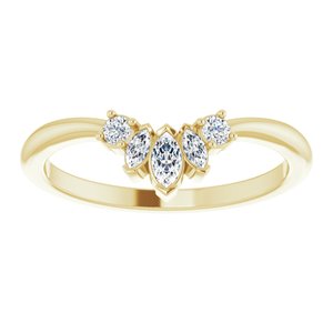 14K Yellow 1/5 CTW Natural Diamond Accented Contour Band - BN & CO JEWELRY