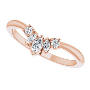 14K Rose 1/5 CTW Natural Diamond Accented Contour Band - BN & CO JEWELRY