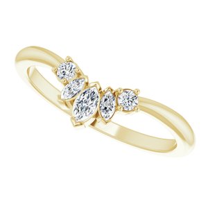 14K Yellow 1/5 CTW Natural Diamond Accented Contour Band - BN & CO JEWELRY