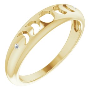 14K Yellow .015 CTW Diamond Moon Phase Ring - BN & CO JEWELRY