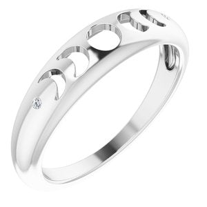 14K White .015 CTW Diamond Moon Phase Ring - BN & CO JEWELRY