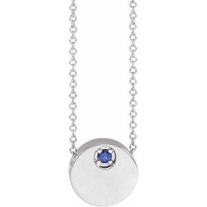 Sterling Silver Lab-Grown Blue Sapphire 16-18" Necklace - BN & CO JEWELRY