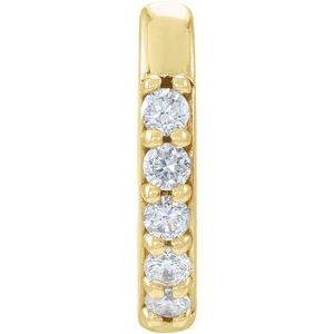 14K Yellow .04 CT Natural Diamond Single 10 mm Huggie Earring - BN & CO JEWELRY