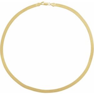 14K Yellow 4.6 mm Flexible Herringbone 20" Chain - BN & CO JEWELRY