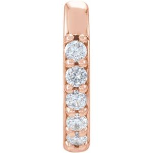 14K Rose .04 CT Natural Diamond Single 10 mm Huggie Earring - BN & CO JEWELRY