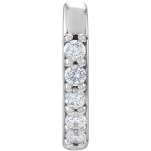 14K White .04 CT Natural Diamond Single 10 mm Huggie Earring - BN & CO JEWELRY