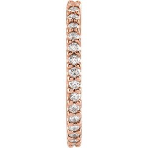 14K Rose 18 mm 1/4 CTW Natural Diamond Huggie Hoop Earring - BN & CO JEWELRY