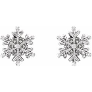 Sterling Silver 5.1x4.5 mm Petite Snowflake Earrings - BN & CO JEWELRY