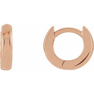 14K Rose 9.5 mm Hinged Huggie Hoop Earrings - BN & CO JEWELRY