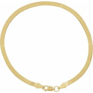 14K Yellow 2.8 mm Flexible Herringbone Chain 7" Bracelet - BN & CO JEWELRY