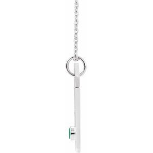 Sterling Silver Natural Emerald & .0075 CTW Natural Diamond Aries Zodiac Constellation 16-18" Necklace - BN & CO JEWELRY