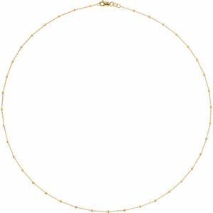 14K Yellow 1.7 mm Cable 20" Chain with Faceted Beads - BN & CO JEWELRY