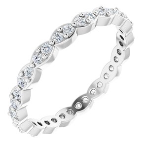 14K White 1/2 CTW Natural Diamond Eternity Band Size 7.5 - BN & CO JEWELRY