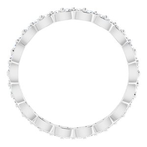 14K White 1/2 CTW Natural Diamond Eternity Band Size 7.5 - BN & CO JEWELRY