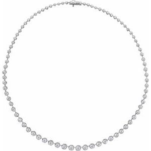 14K White 6 3/4 CTW Lab-Grown Diamond Graduated 16" Necklace - BN & CO JEWELRY