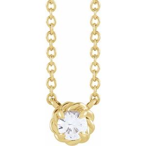 14K Yellow 1/10 CT Natural Diamond Claw-Prong Rope 18" Necklace - BN & CO JEWELRY