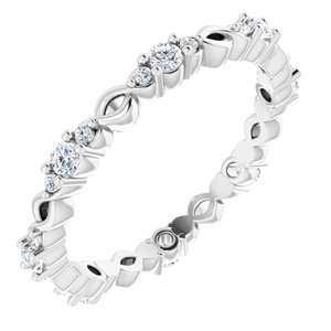 14K White 1/3 CTW Natural Diamond Celtic-Inspired Eternity Band Size 7 - BN & CO JEWELRY
