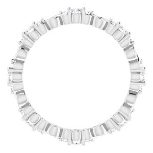 14K White 1/3 CTW Natural Diamond Celtic-Inspired Eternity Band Size 7 - BN & CO JEWELRY