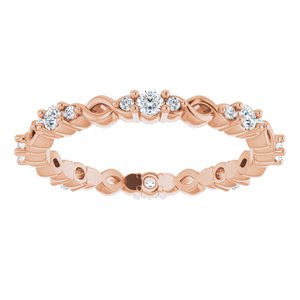 14K Rose 1/3 CTW Natural Diamond Celtic-Inspired Eternity Band Size 7 - BN & CO JEWELRY