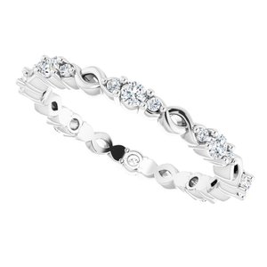 14K White 1/3 CTW Natural Diamond Celtic-Inspired Eternity Band Size 7 - BN & CO JEWELRY