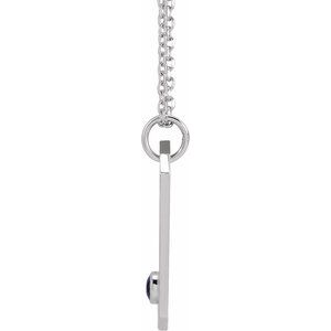 Sterling Silver Natural Blue Sapphire & .0075 CTW Natural Diamond Capricorn Zodiac Constellation 16-18" Necklac - BN & CO JEWELRY