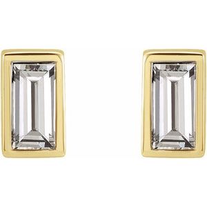 14K Yellow 1/8 CTW Diamond Bezel-Set Earrings - BN & CO JEWELRY