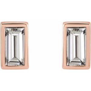 14K Rose 1/8 CTW Diamond Bezel-Set Earrings - BN & CO JEWELRY