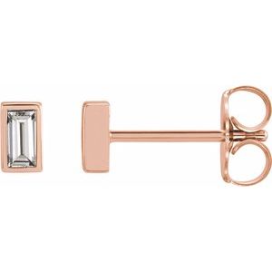 14K Rose 1/8 CTW Diamond Bezel-Set Earrings - BN & CO JEWELRY