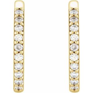 14K Yellow 1/6 CTW Natural Diamond 15 mm Huggie Earrings - BN & CO JEWELRY