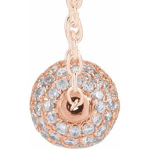 14K Rose 6 mm 3/8 CTW Natural Diamond Ball 16-18" Necklace - BN & CO JEWELRY
