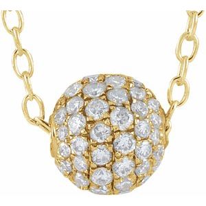 14K Yellow 6 mm 3/8 CTW Natural Diamond Ball 16-18" Necklace - BN & CO JEWELRY