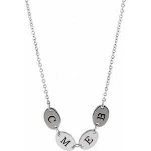 Sterling Silver 4-Disc Engravable Family Disc 18" Necklace - BN & CO JEWELRY