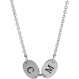 Sterling Silver 2-Disc Engravable Family Disc 18" Necklace - BN & CO JEWELRY