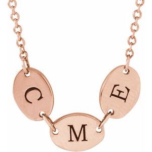 14K Rose 3-Disc Engravable Family Disc 18" Necklace - BN & CO JEWELRY