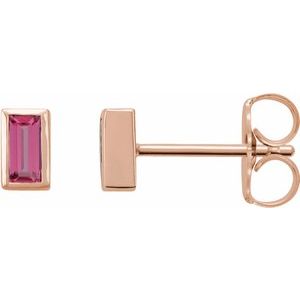 14K Rose Pink Tourmaline Bezel-Set Earrings - BN & CO JEWELRY