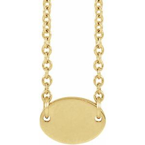 14K Yellow 1-Disc Engravable Family Disc 18" Necklace - BN & CO JEWELRY