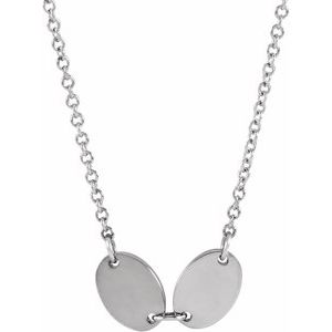 Sterling Silver 2-Disc Engravable Family Disc 18" Necklace - BN & CO JEWELRY