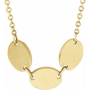 14K Yellow 3-Disc Engravable Family Disc 18" Necklace - BN & CO JEWELRY