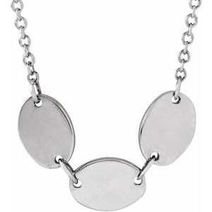 Sterling Silver 3-Disc Engravable Family Disc 18" Necklace - BN & CO JEWELRY