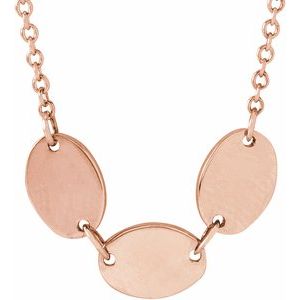 14K Rose 3-Disc Engravable Family Disc 18" Necklace - BN & CO JEWELRY