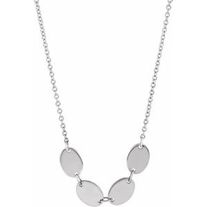 Sterling Silver 4-Disc Engravable Family Disc 18" Necklace - BN & CO JEWELRY