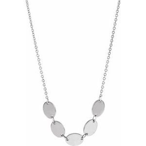 Sterling Silver 5-Disc Engravable Family Disc 18" Necklace - BN & CO JEWELRY