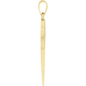18K Yellow 23x15.9 mm Cross Pendant - BN & CO JEWELRY
