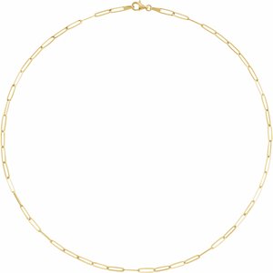 14K Yellow 2.6 mm Elongated Link 24" Chain - BN & CO JEWELRY