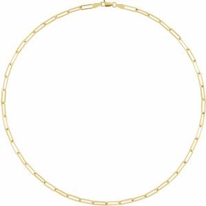 14K Yellow 3.85 mm Elongated Flat Link 16" Chain - BN & CO JEWELRY