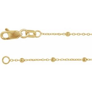 14K Yellow 1.7 mm Cable 18" Chain with Faceted Beads - BN & CO JEWELRY
