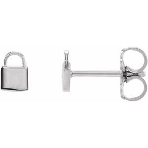Sterling Silver Petite Lock Earrings - BN & CO JEWELRY