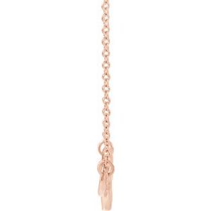 14K Rose 15.5x9.7 mm Interlocking Circle 16-18" Necklace - BN & CO JEWELRY