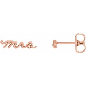 14K Rose Mrs Earrings - BN & CO JEWELRY